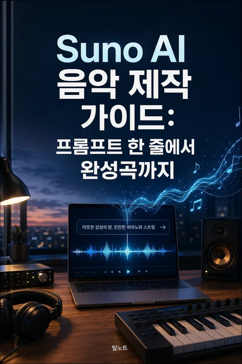 Suno AI 음악 제작 가이드: 프롬프트 한 줄에서 완성곡까지