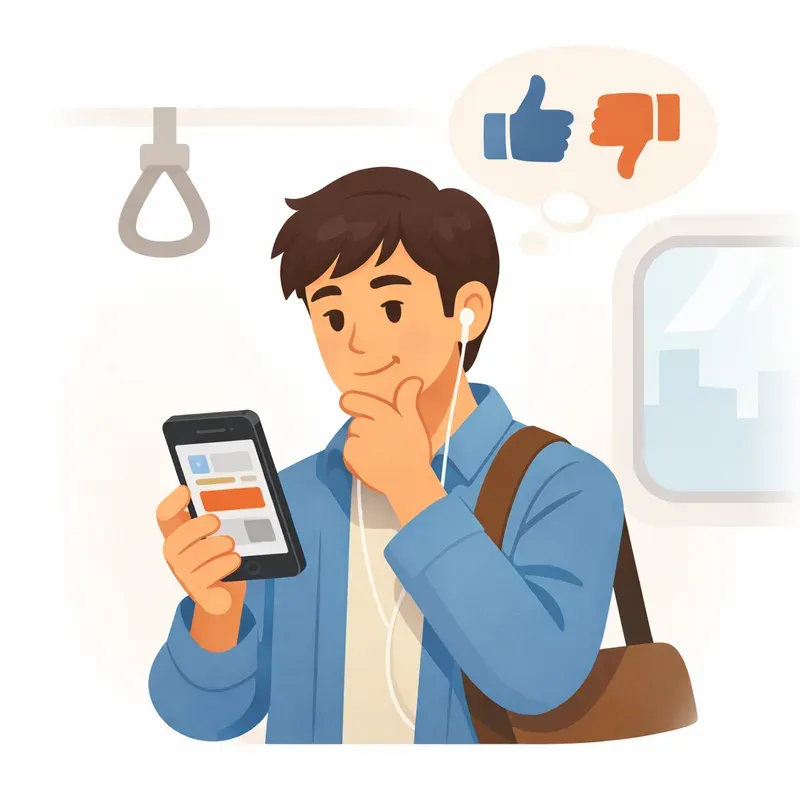사용자는 화면을 읽지 않고 판단한다