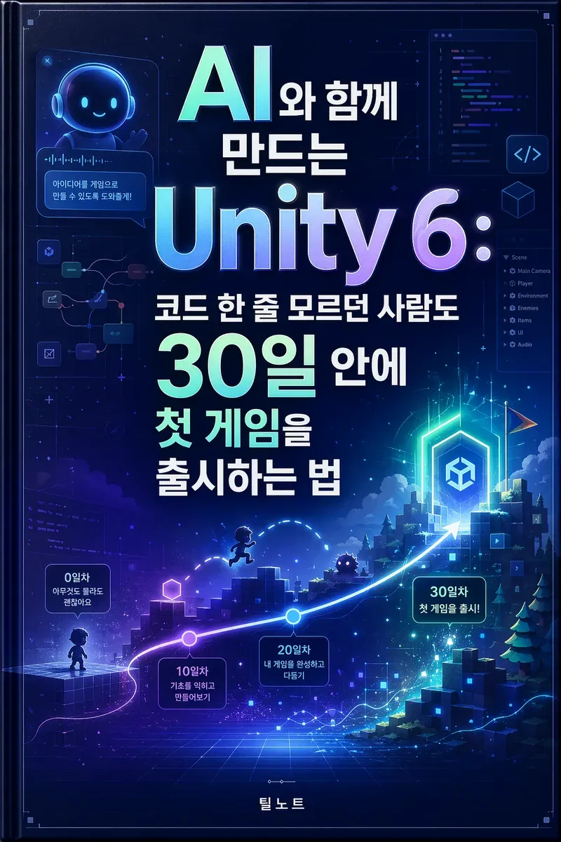 AI와 함께 만드는 Unity 6: 코드 한 줄 모르던 사람도 30일 안에 첫 게임을 출시하는 법