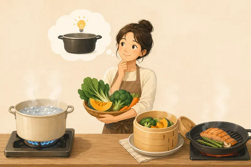 삶기, 데치기, 찌기, 굽기의 핵심