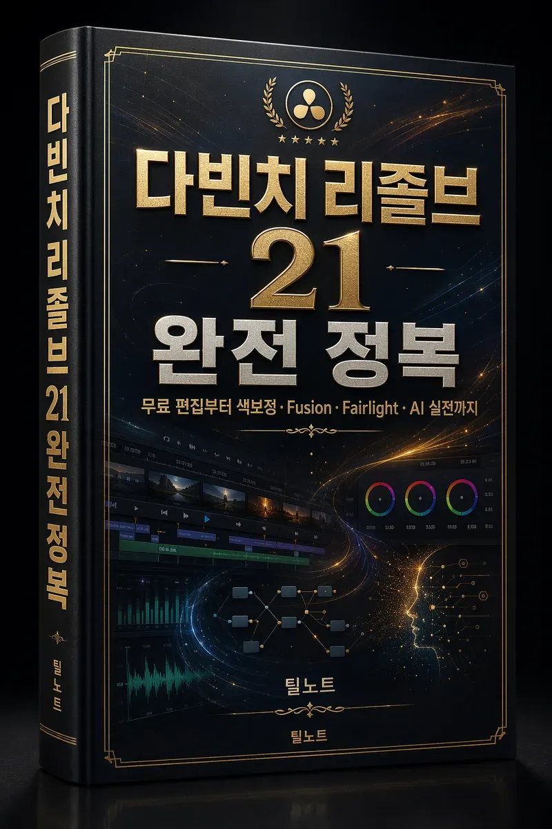다빈치 리졸브 21 완전 정복: 무료 편집부터 색보정·Fusion·Fairlight·AI 실전까지